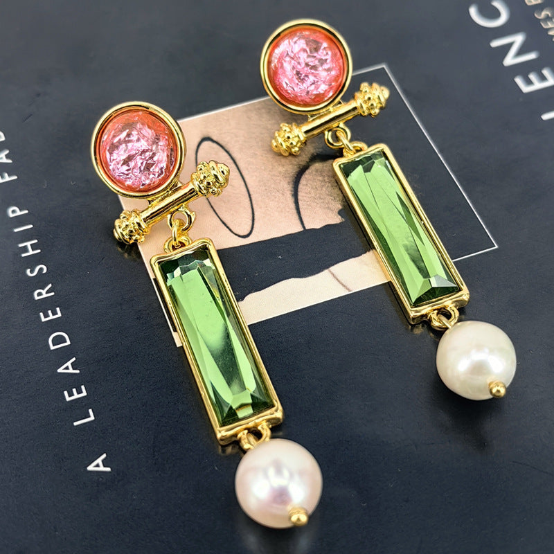 Vintage French Palace Stud Earrings with S925 Posts