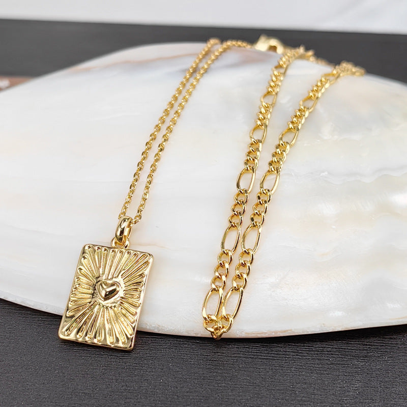 Layered Geometric Pendant Necklace