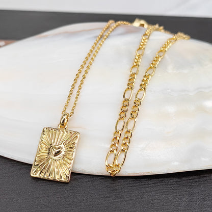 Layered Geometric Pendant Necklace