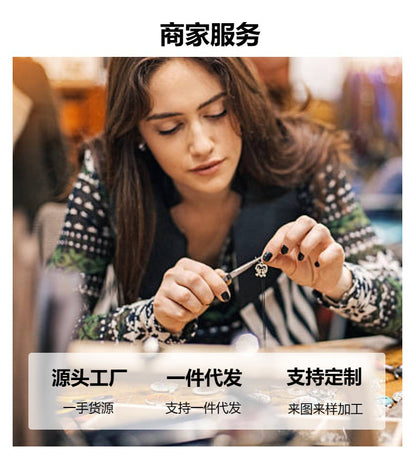 欧美新款中古vintage项链时尚珍珠吊坠日韩青岛饰品跨境直播爆款