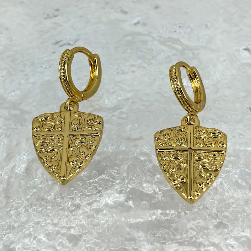 Irregular Geometric Gold Plated Drop Earrings
