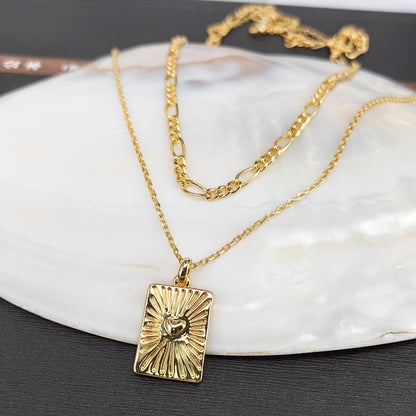 Layered Geometric Pendant Necklace