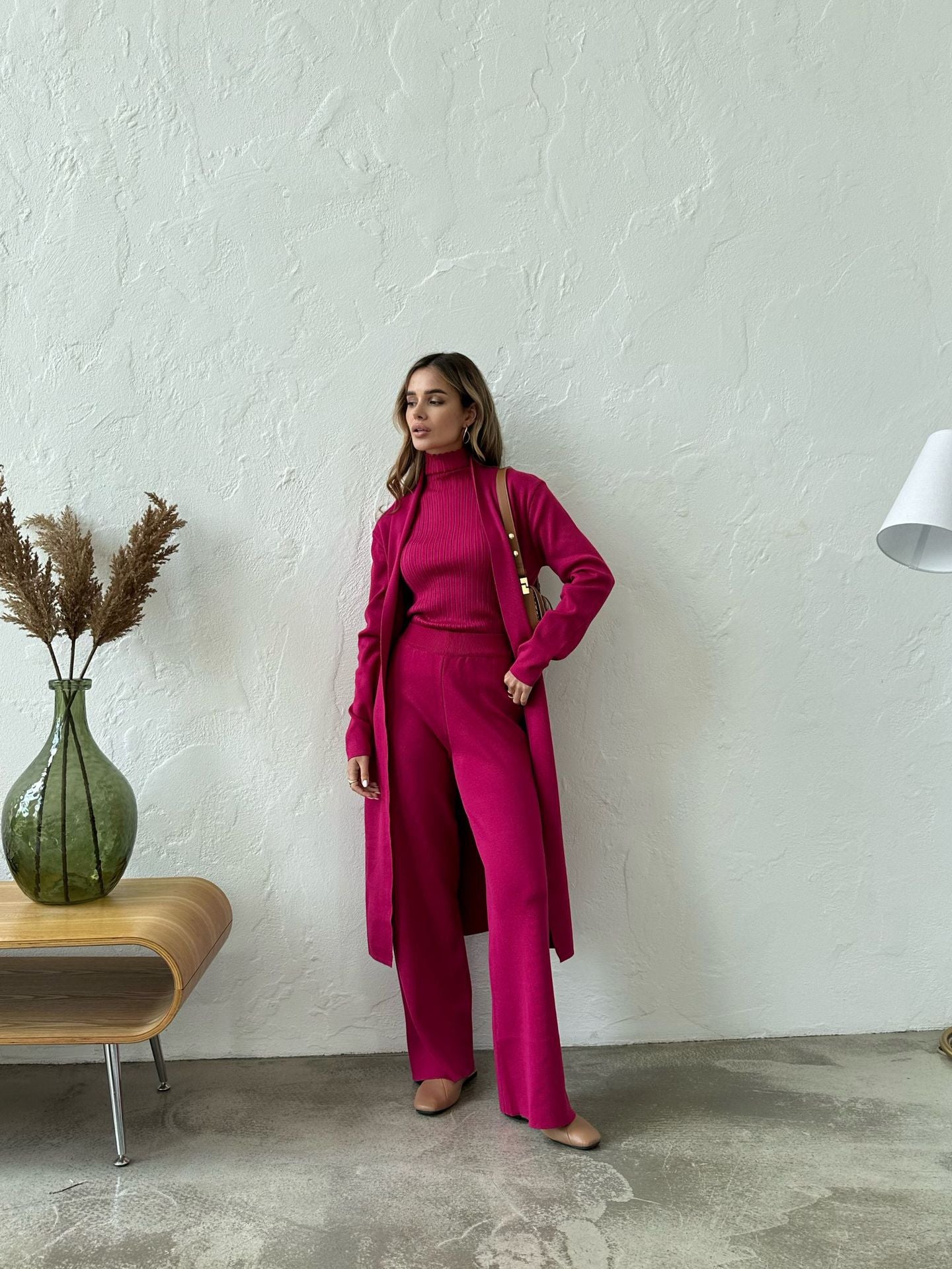 Holiday Women's Vacation Simple Style Solid Color Ice Silk Polyester Pants Sets Pants Sets