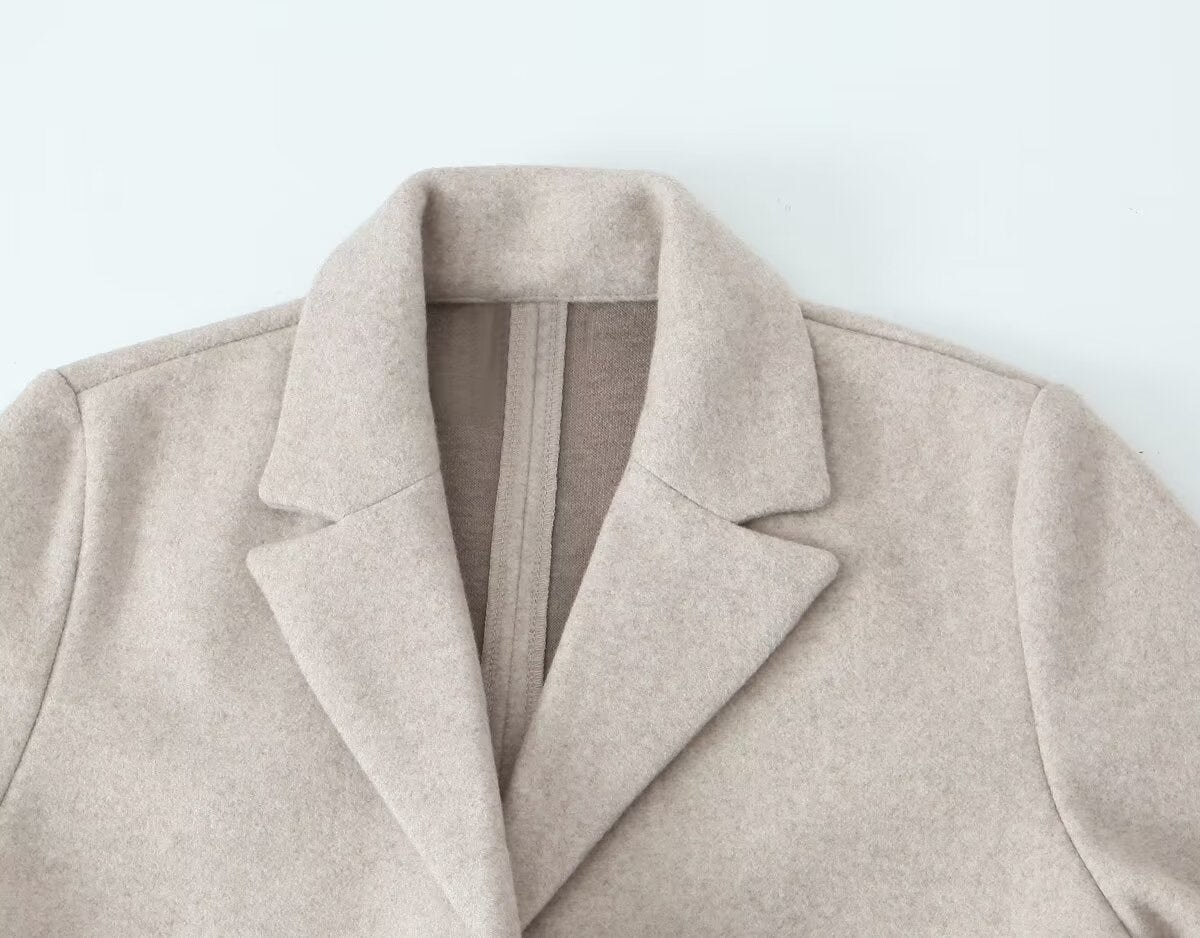 Women's Vacation Simple Style Solid Color Woolen Coat Woolen Coat