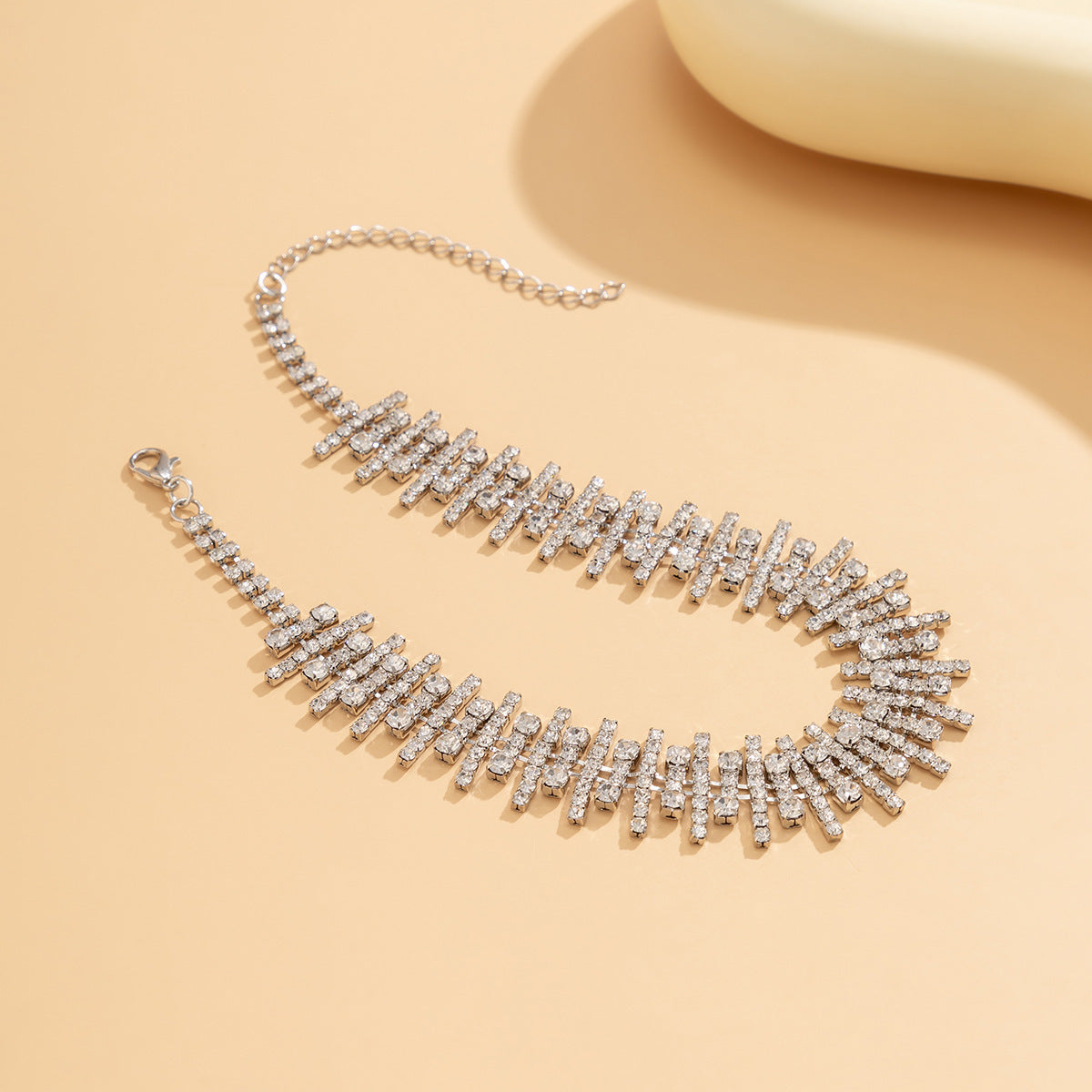 Glam Exaggerated Geometric Water Droplets Rhinestones Rhinestone Iron Tennis Chain Choker
