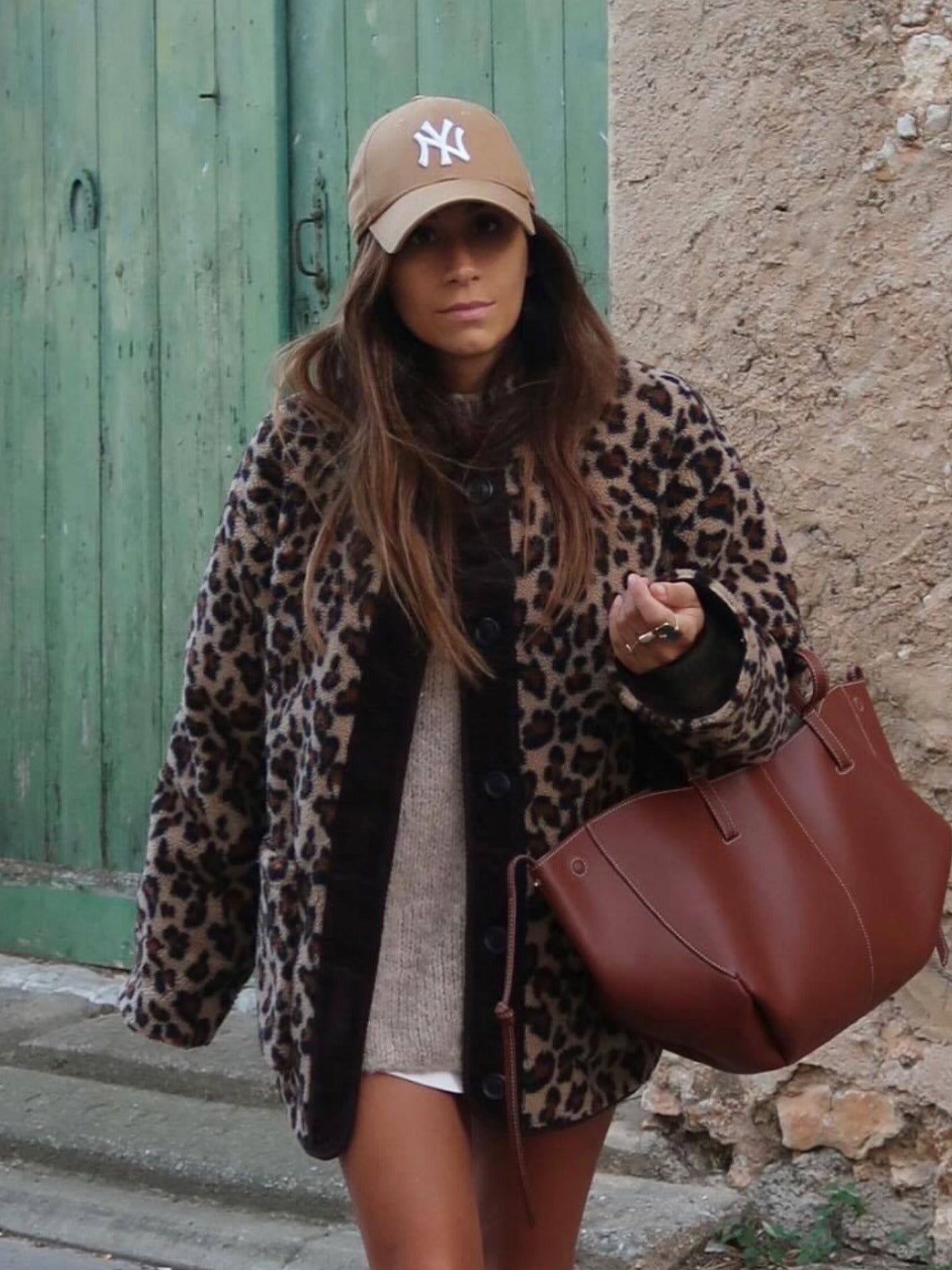 Women's Casual Elegant Leopard Single Breasted Coat