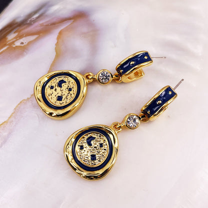 Blue Starry Night Stud Earrings with S925 Posts