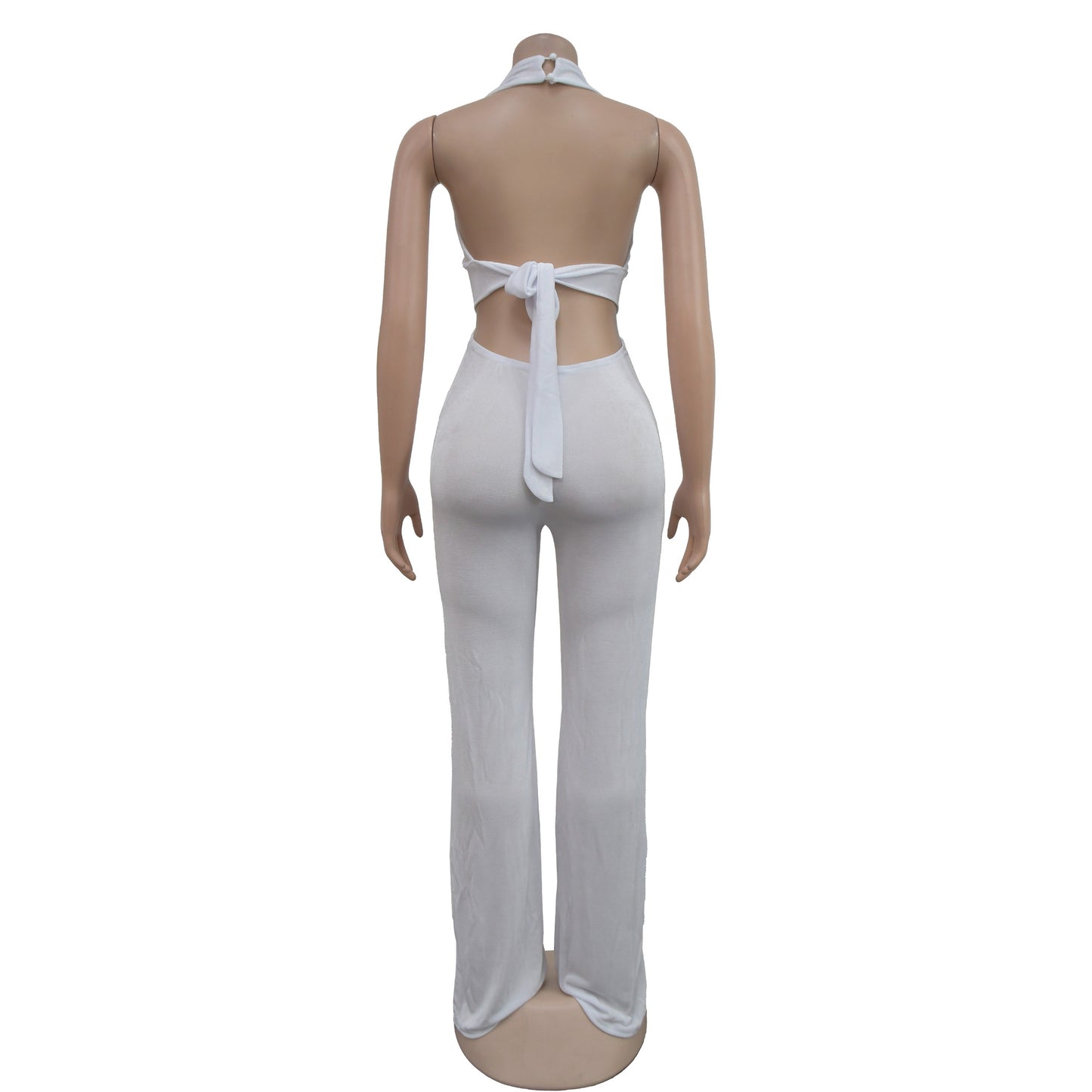 Women's Holiday Banquet Sexy Solid Color Full Length Jumpsuits