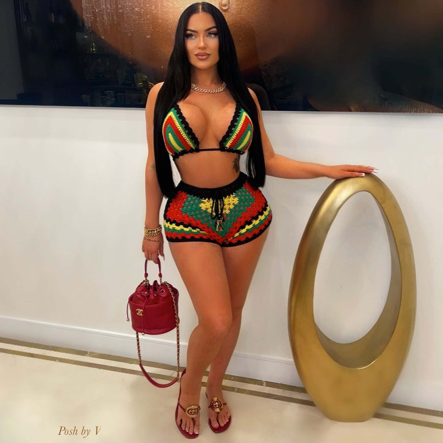 Women's Sexy Color Block 2 Pieces Set Tankinis Swimwear