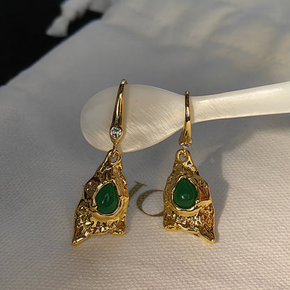 AB设计师新款耳环铜镀真金耳钉925银针耳坠复古复古高级感女饰品