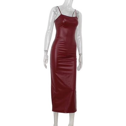 Women's Strap Dress Vacation Simple Style U Neck Sleeveless Solid Color Maxi Long Dress Holiday