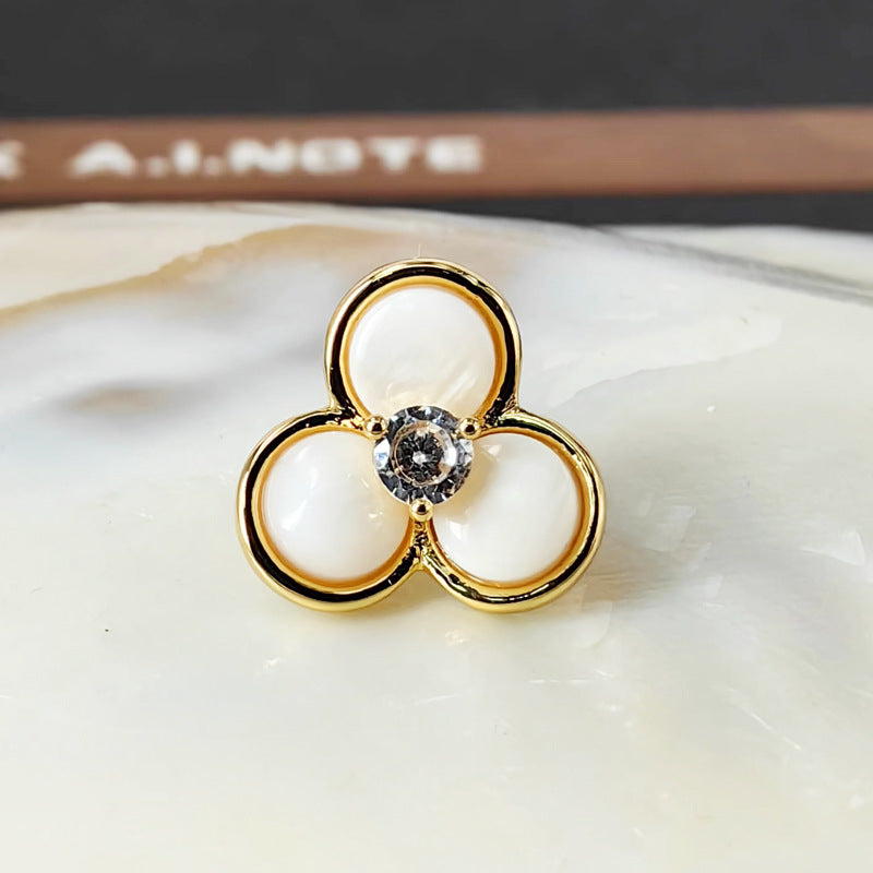 Shell Petal Stud Earrings with S925 Posts