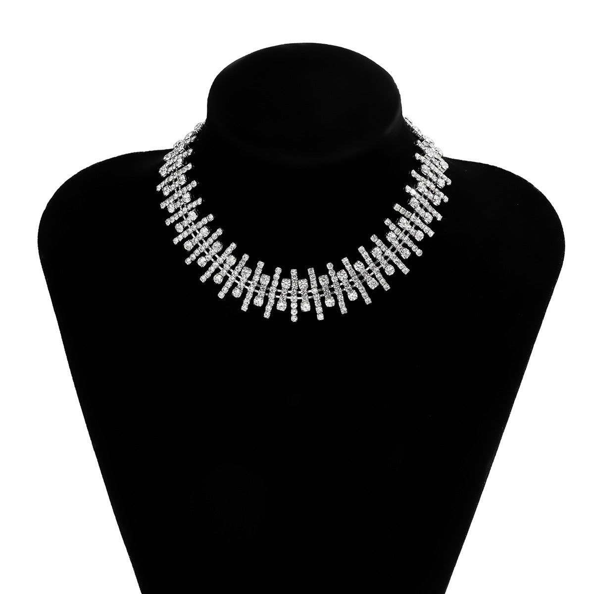 Glam Exaggerated Geometric Water Droplets Rhinestones Rhinestone Iron Tennis Chain Choker