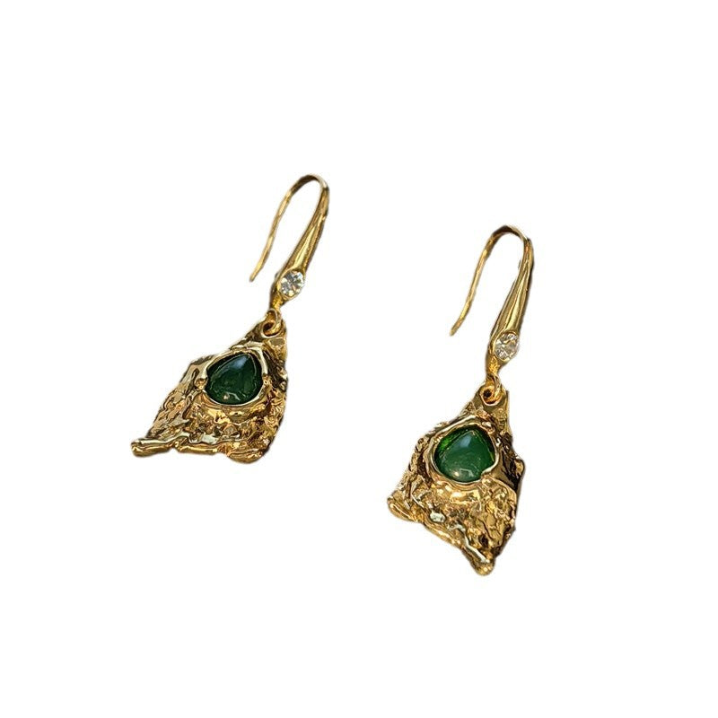 AB设计师新款耳环铜镀真金耳钉925银针耳坠复古复古高级感女饰品