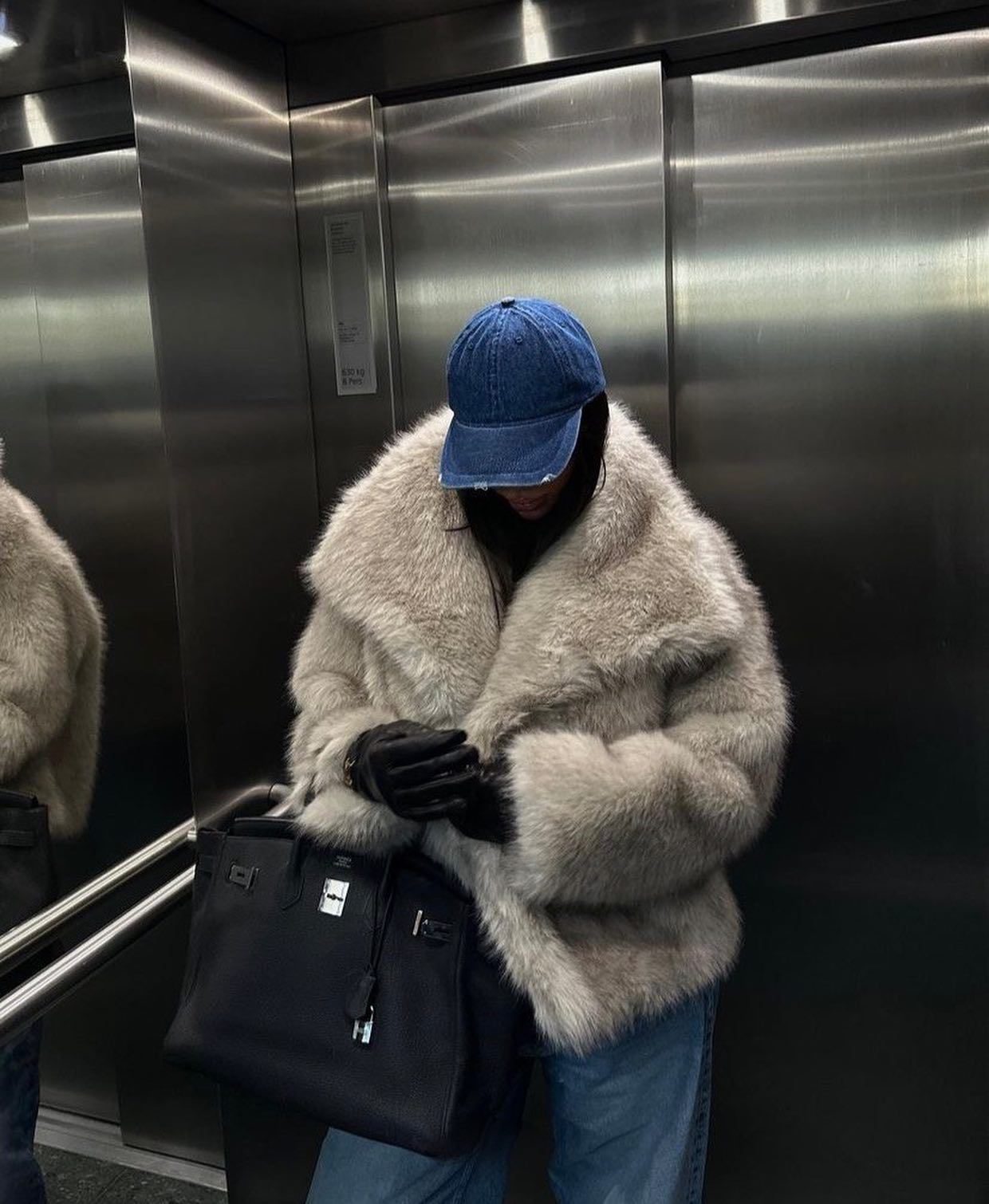 Women's Elegant Solid Color Coat Faux Fur Coat