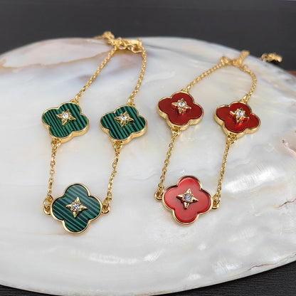Clover Natural Stone Bracelet