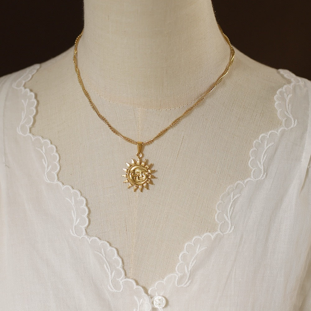 1 Piece Titanium Steel Sun Star Heart Shape Pendant