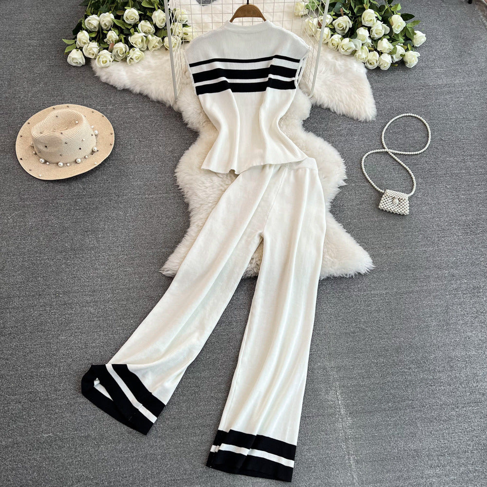 Daily Women's Casual Stripe Polyester Pants Sets Pants Sets