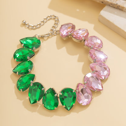 Glam Exaggerated Geometric Water Droplets Rhinestones Rhinestone Iron Tennis Chain Choker