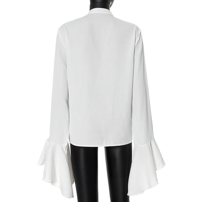 Women's Blouse Long Sleeve Blouses Vacation Simple Style Solid Color