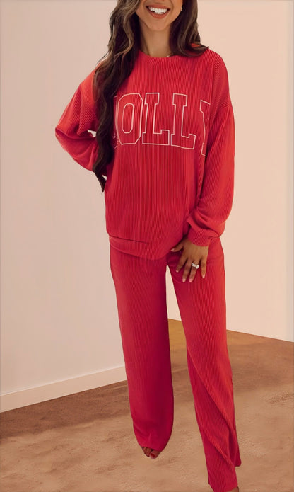 Daily Women's Casual Letter Spandex Polyester Stripe Pants Sets Pants Sets