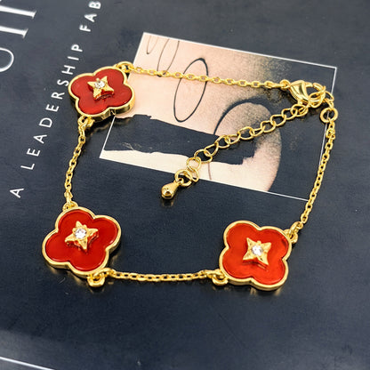 Clover Natural Stone Bracelet