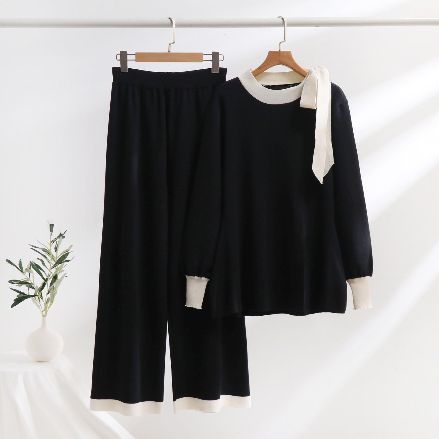 Holiday Women's Simple Style Solid Color Cotton Pants Sets Pants Sets