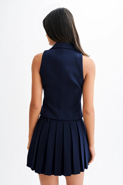 Daily Women's Casual Elegant Solid Color Polyester Pleated Skirt Sets Skirt Sets