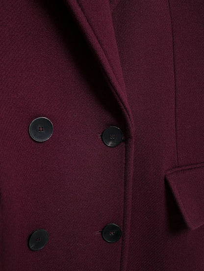Women's Streetwear Solid Color Double Breasted Woolen Coat Woolen Coat