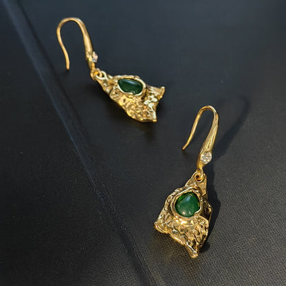 AB设计师新款耳环铜镀真金耳钉925银针耳坠复古复古高级感女饰品
