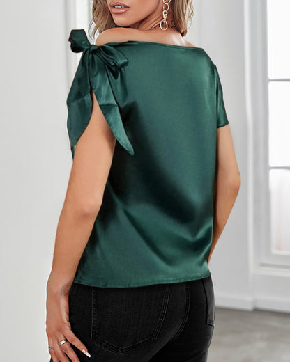 Women's T-shirt Short Sleeve T-Shirts Elegant Solid Color