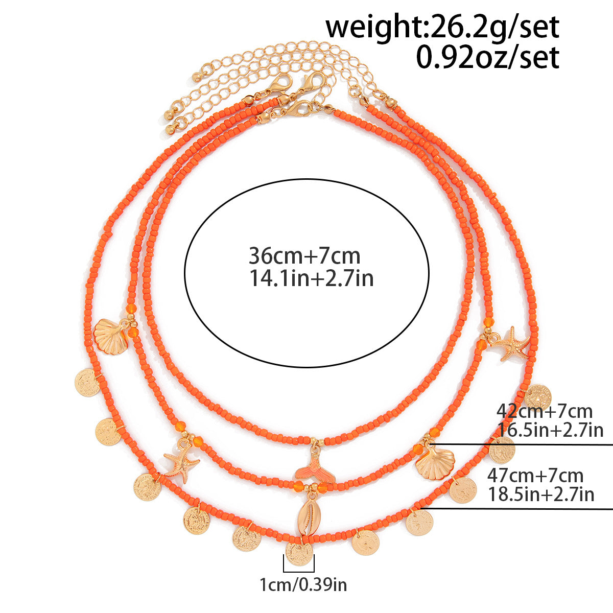 Vacation Pastoral Geometric Alloy Seed Bead Beaded Chain Layered Necklaces