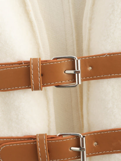 Women's Elegant Solid Color Woolen Coat