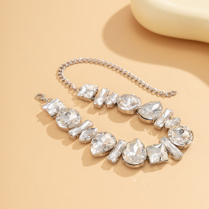 Glam Exaggerated Geometric Water Droplets Rhinestones Rhinestone Iron Tennis Chain Choker