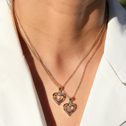 Brass cable chain Plating Letter Heart Shape Pendant Necklace