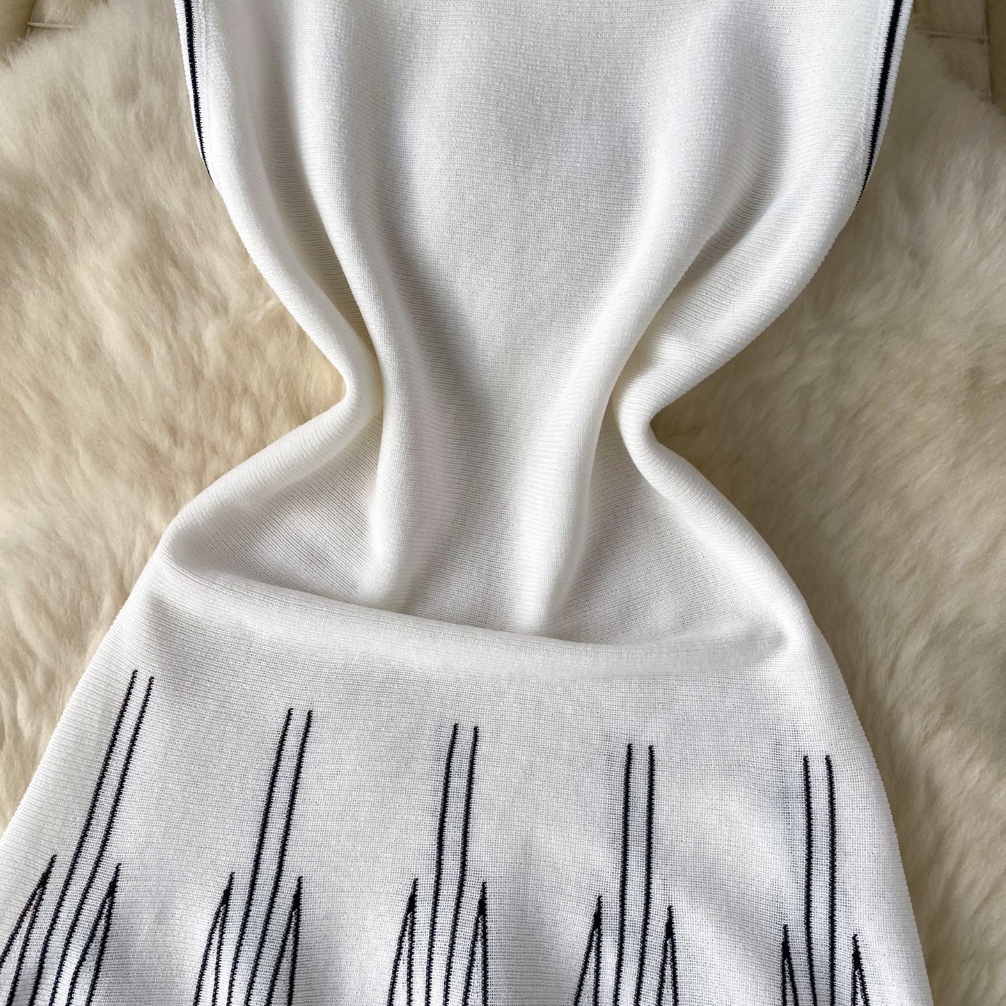 Women's Sheath Dress Elegant Round Neck Contrast Binding Sleeveless Stripe Above Knee Daily