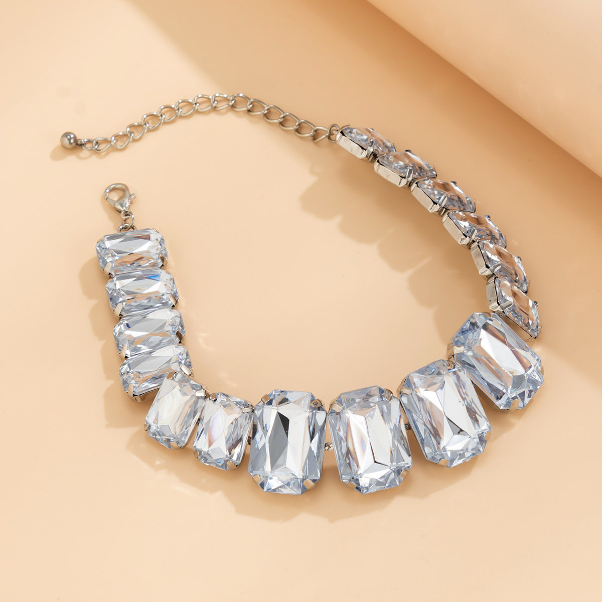 Glam Exaggerated Geometric Water Droplets Rhinestones Rhinestone Iron Tennis Chain Choker