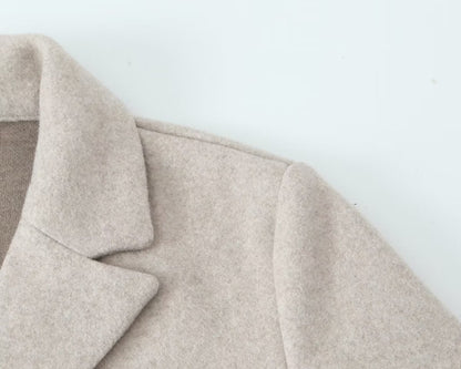 Women's Vacation Simple Style Solid Color Woolen Coat Woolen Coat