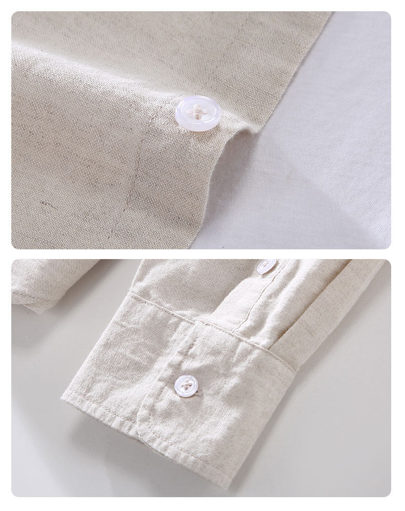 Men's Solid Color Casual Business Shirt Collar Long Sleeve Slim Men's Tops