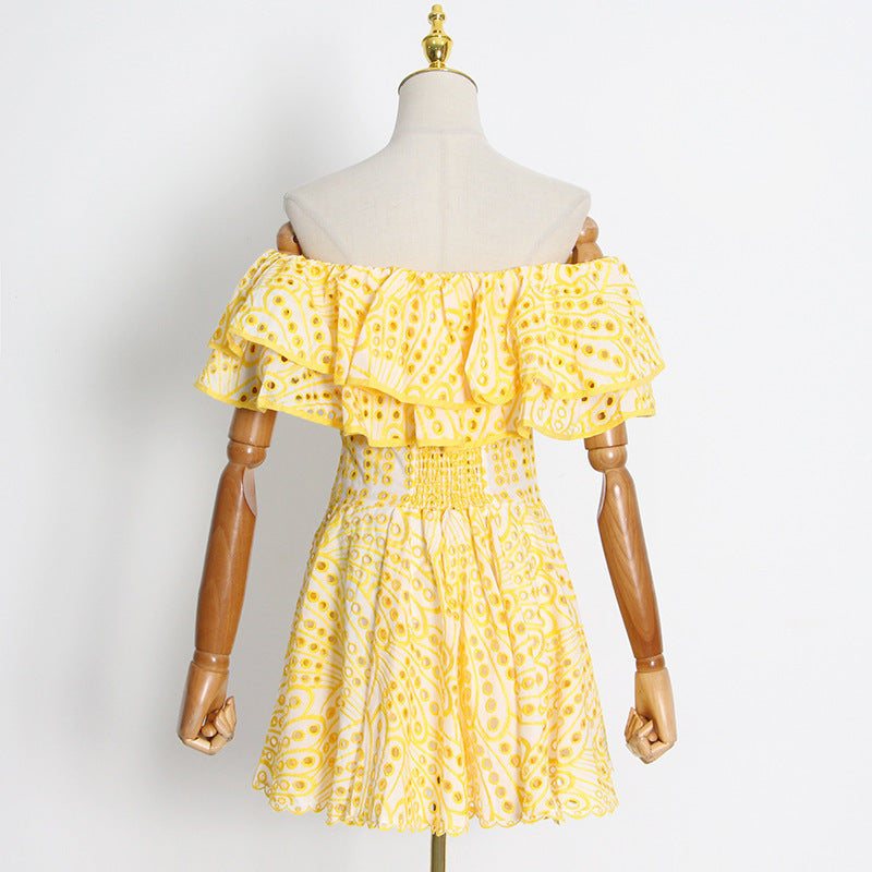 Women's Sheath Dress Vacation Simple Style Boat Neck Short Sleeve Solid Color Above Knee Holiday