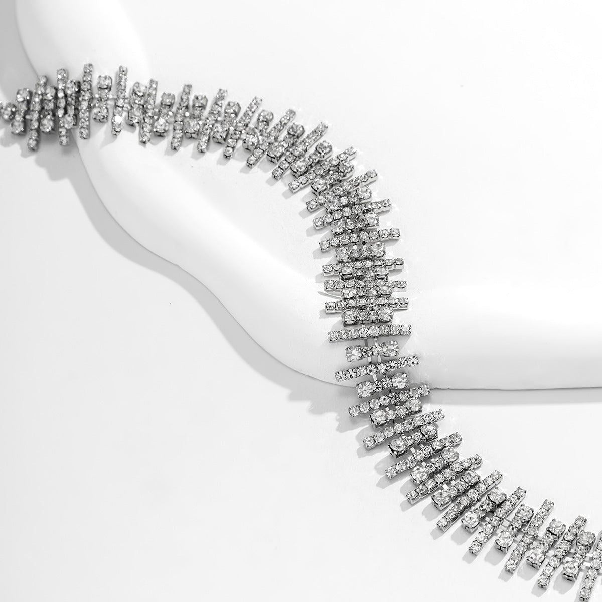 Glam Exaggerated Geometric Water Droplets Rhinestones Rhinestone Iron Tennis Chain Choker