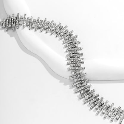 Glam Exaggerated Geometric Water Droplets Rhinestones Rhinestone Iron Tennis Chain Choker