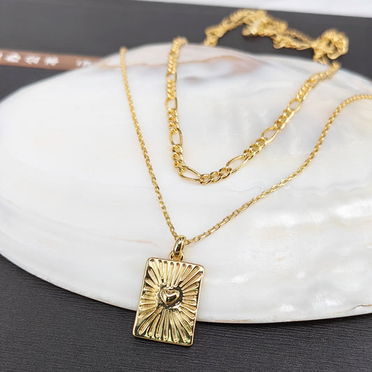 Layered Geometric Pendant Necklace