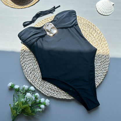 Women's Sexy Solid Color One Piece Swimwear