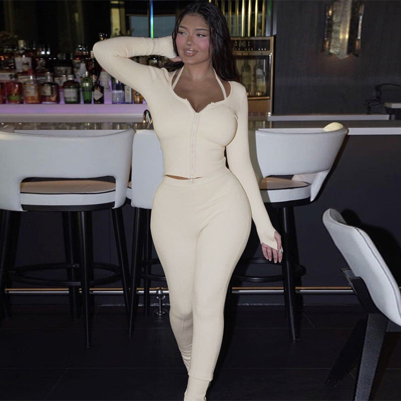 Banquet Daily Women's Elegant Solid Color Spandex Polyester Pants Sets Pants Sets
