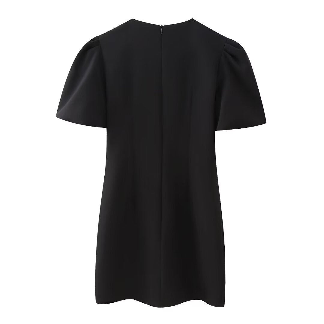 Women's Sheath Dress Vacation Simple Style Round Neck Bowknot Short Sleeve Bow Knot Above Knee Holiday Daily