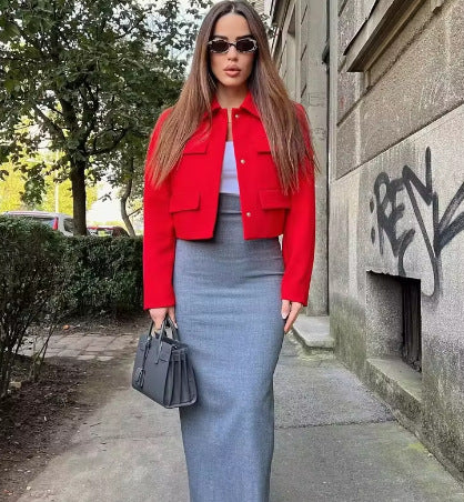 Women's Coat Long Sleeve Blazers Elegant Solid Color