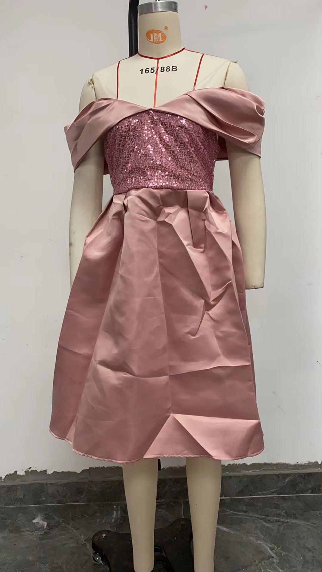 party dress romantic boat neck sequins backless sleeveless solid color midi dress wedding