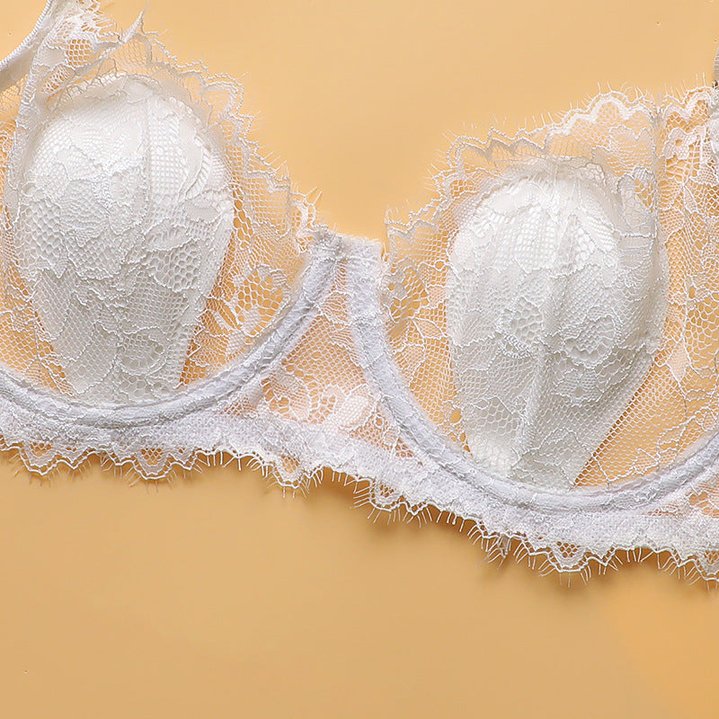 Solid Color Lace Bras Sexy Push Up Side Breast Reduction Bra