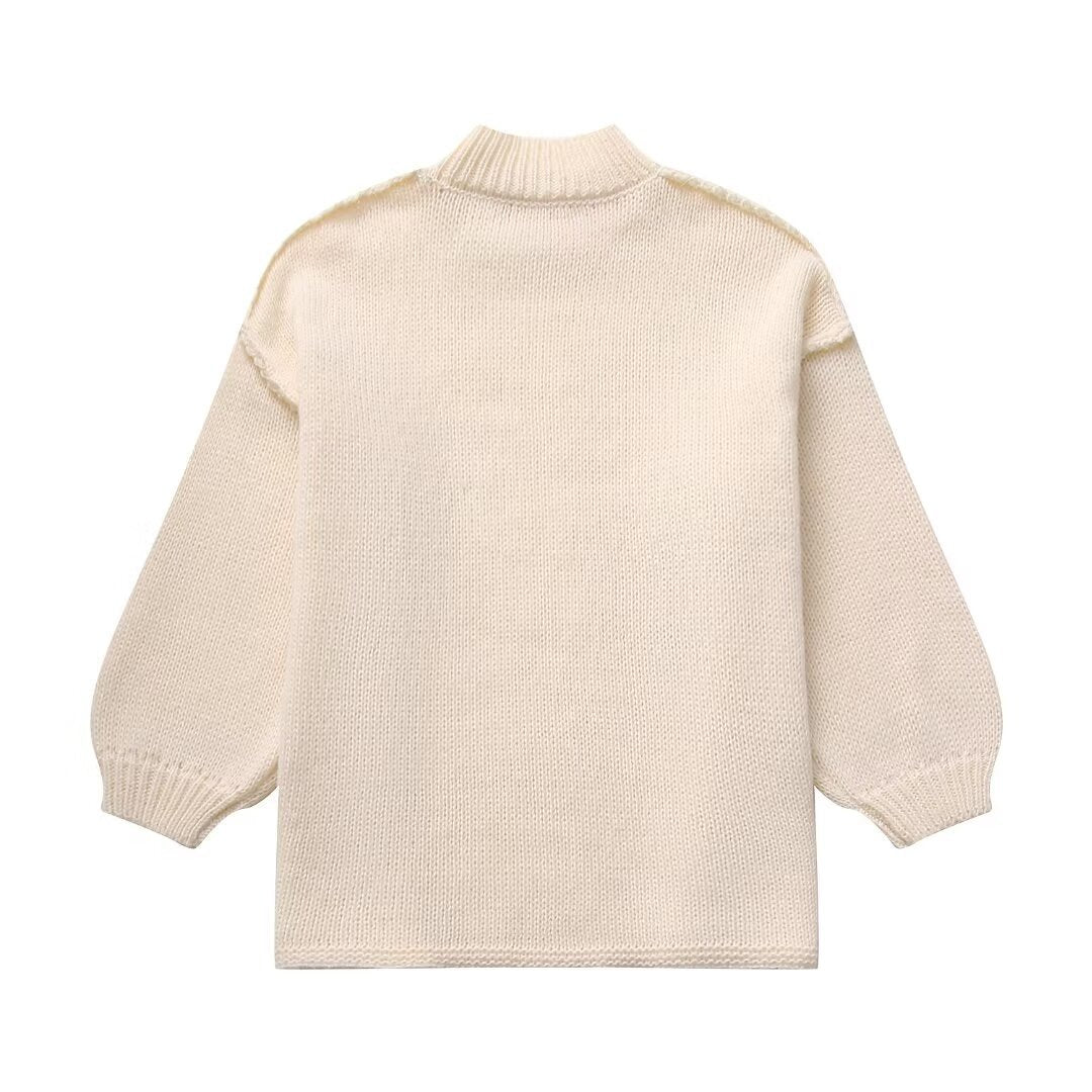 Women's Sweater Long Sleeve Sweaters & Cardigans Elegant Simple Style Solid Color